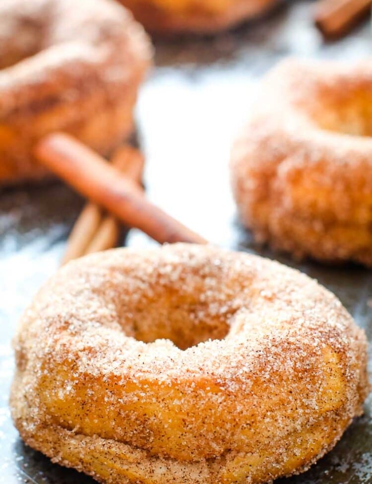 Air Fryer Doughnuts on sheet pan