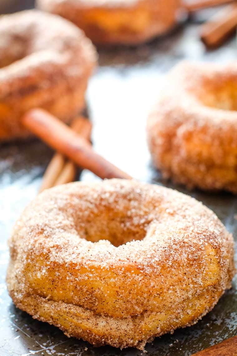 Air Fryer Doughnuts on sheet pan