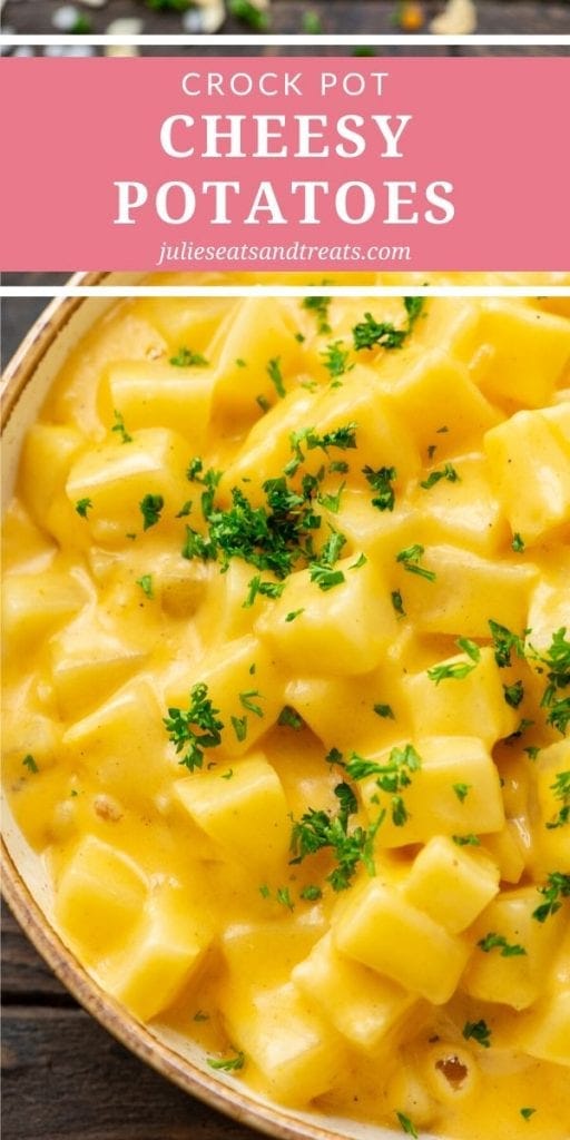 Cheesy potatoes in a bowl