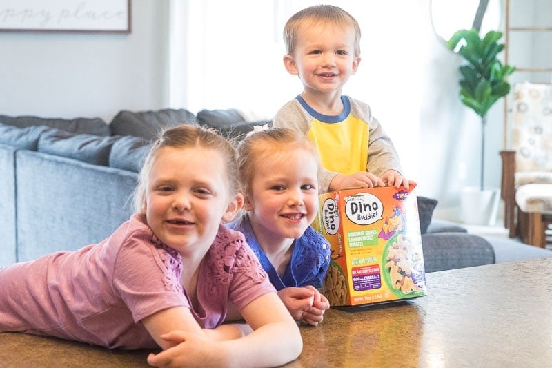 Children with Dino Buddies Chicken Nuggets