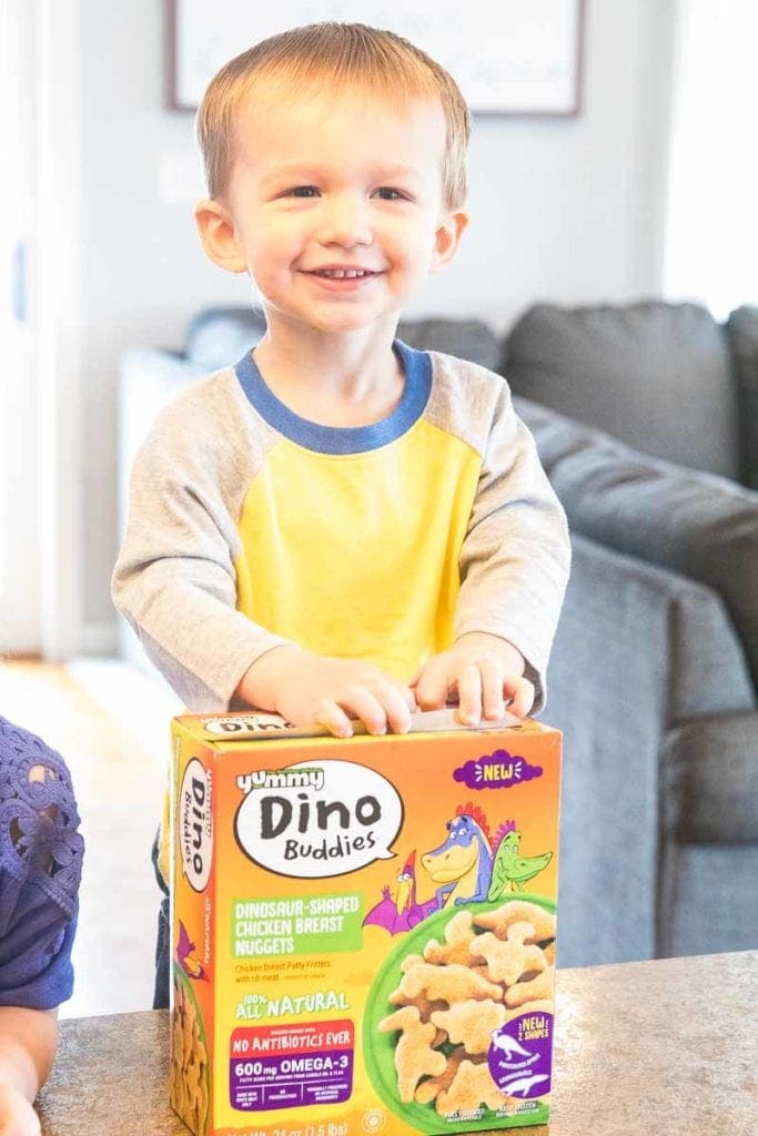 Dino Buddies Chicken Nugget box with child