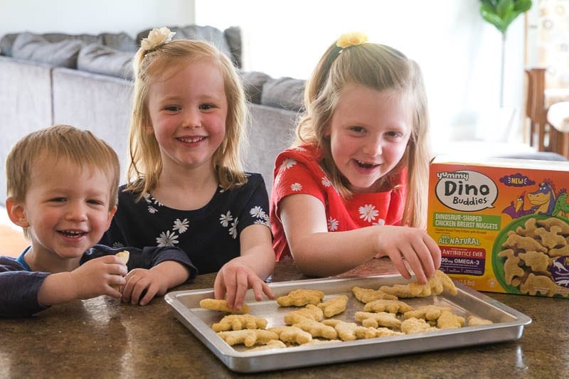 Children with Dino Buddies Chicken Nuggets