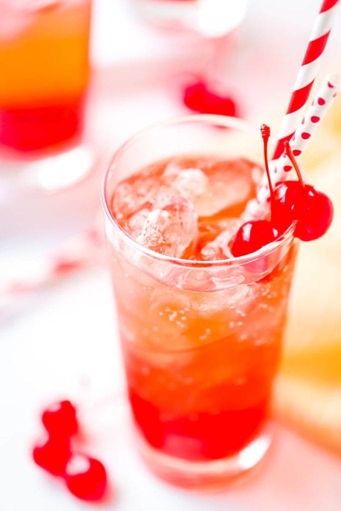 Tall Glass of Shirley Temple Drink Recipe