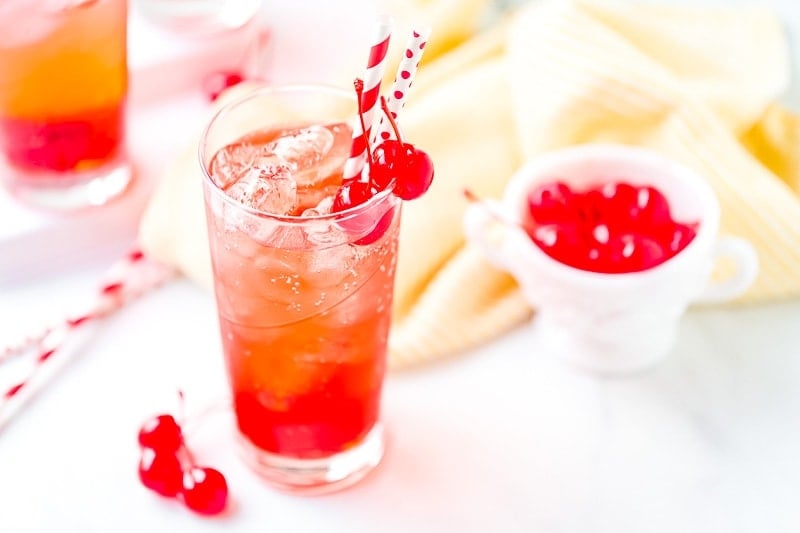 Shirley Temple in tall glass