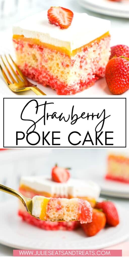Strawberry Poke Cake JET Pinterest Image