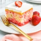 Strawberry Poke Cake Square