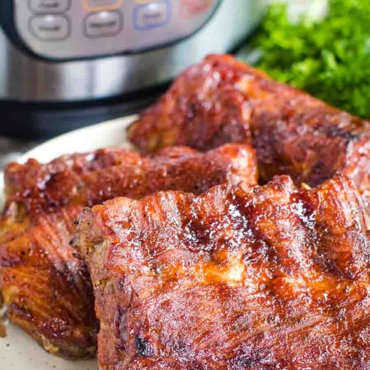 Easy Instant Pot Ribs on plate