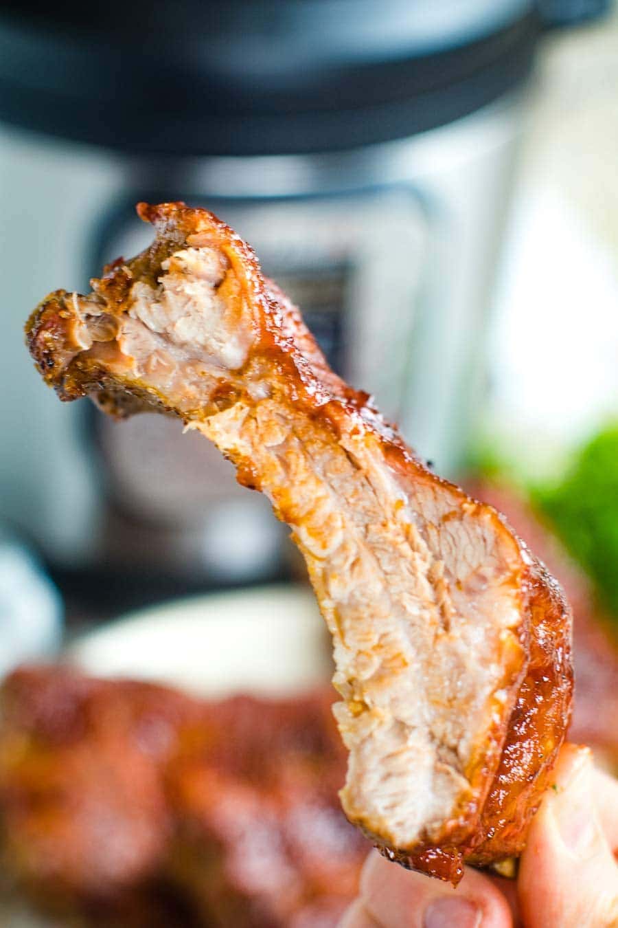 Piece of Easy Instant Pot Ribs