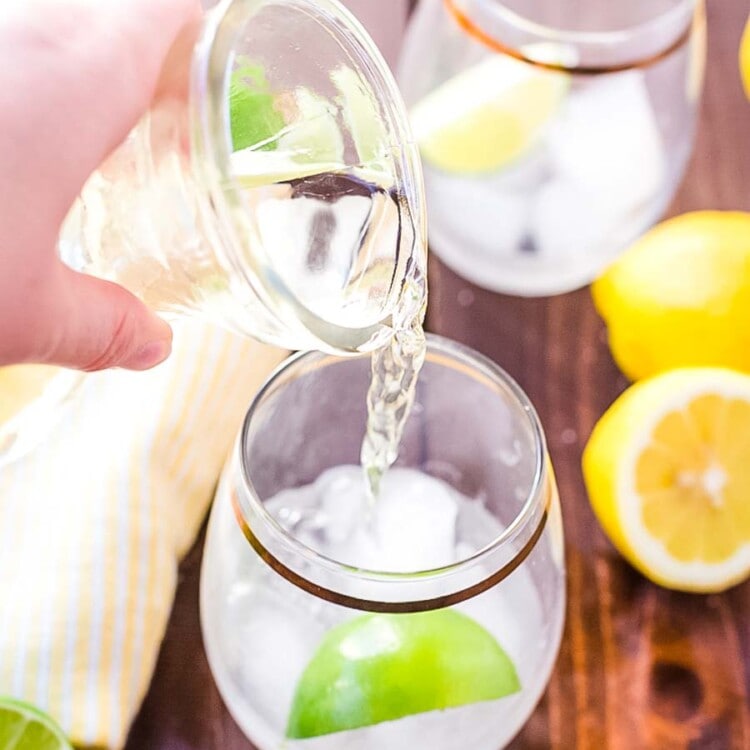 Sweet and Sour Mix being poured out of jar