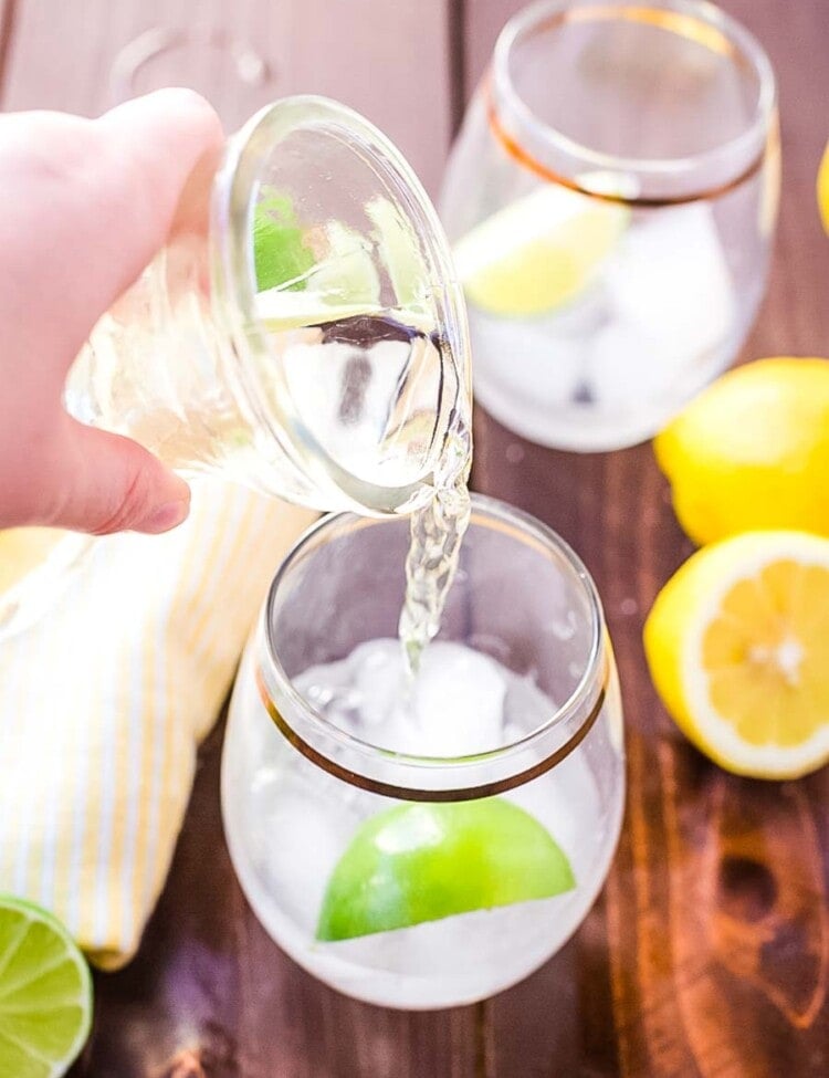 Sweet and Sour Mix being poured out of jar