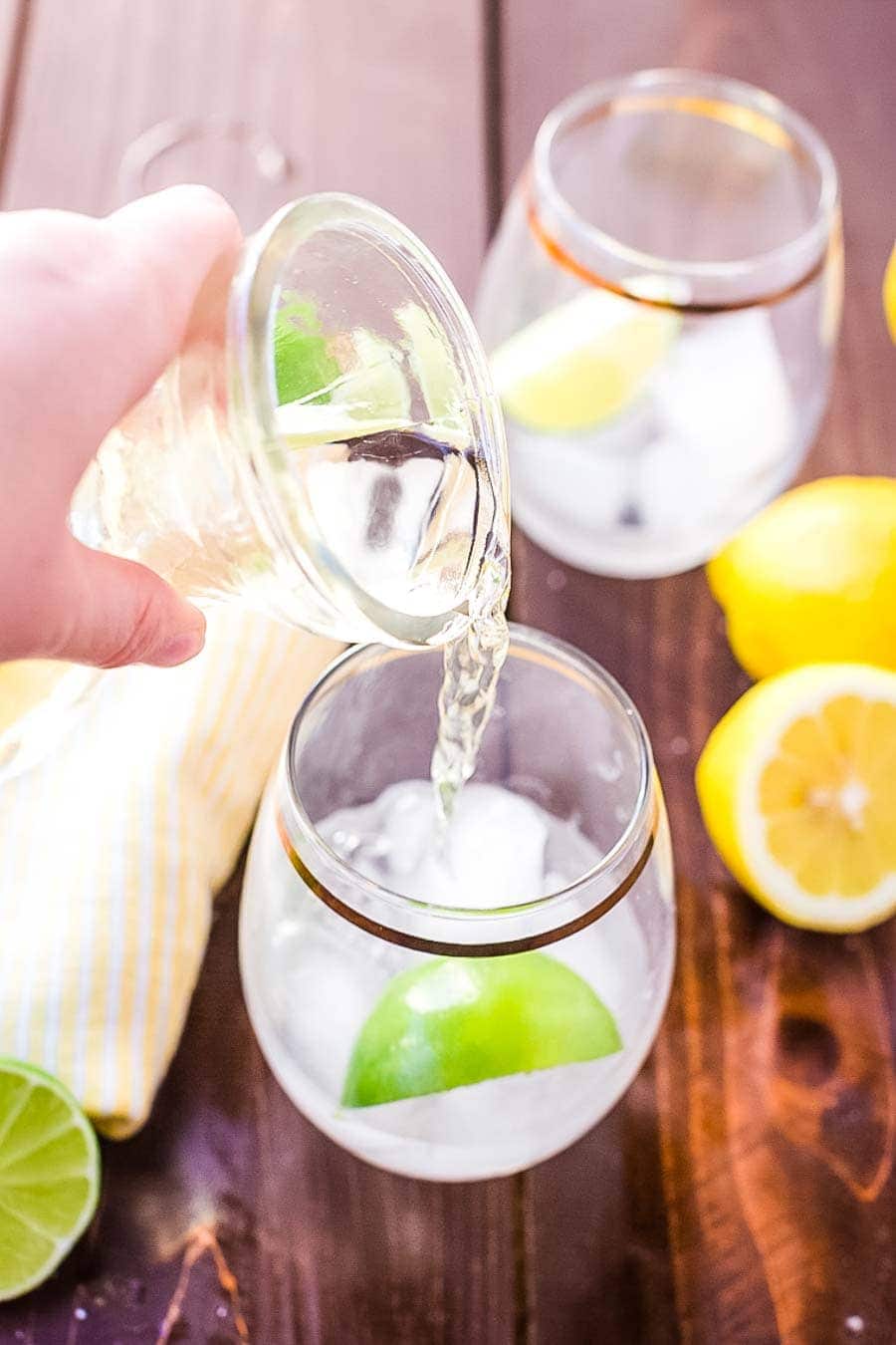 Sweet and Sour Mix being poured out of jar