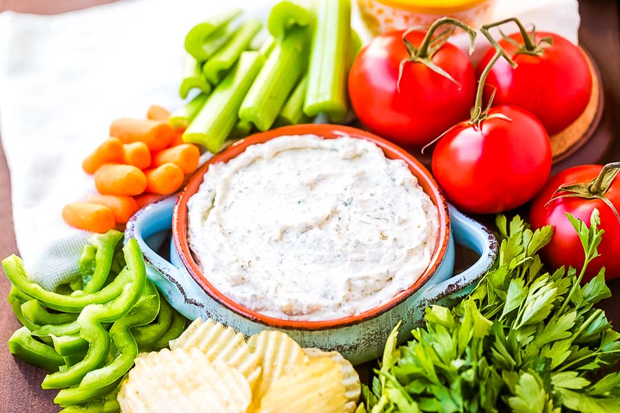 Ranch Seasoning Dip Mixed in bowl