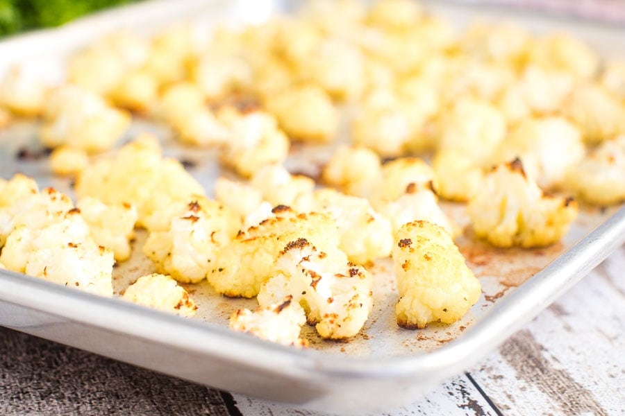 Roasted Cauliflower on sheet pan