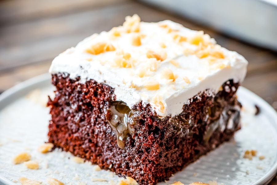 BTS Cake slice on a white plate