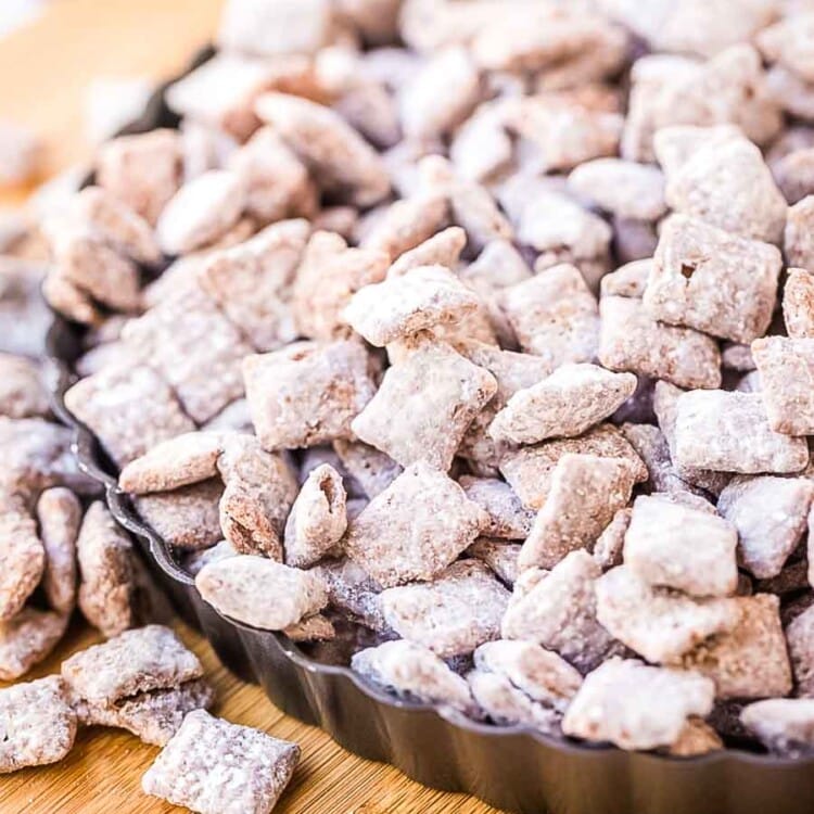 Muddy Buddies in tray