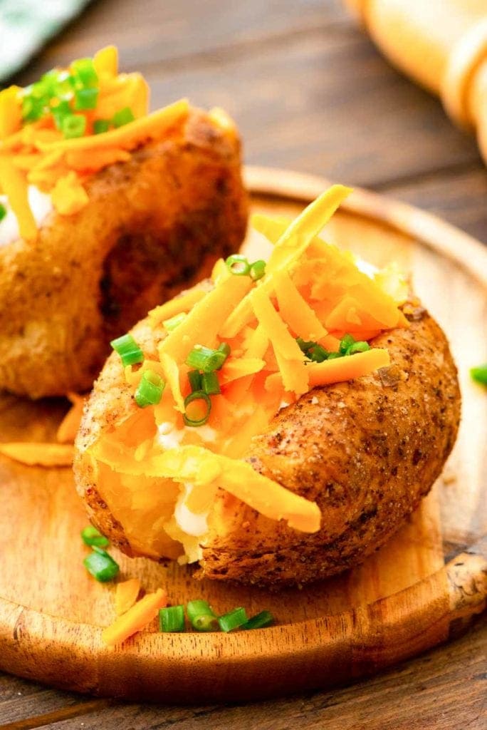 Baked Potato on cutting board