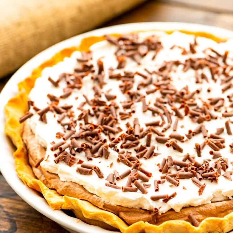 White Pie Dish with French Silk Pie