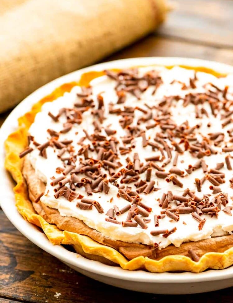 White Pie Dish with French Silk Pie