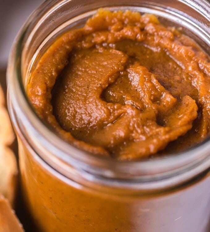 Glass jar of pumpkin bar