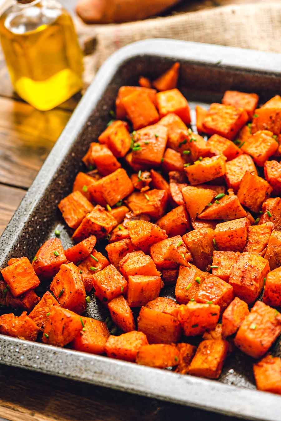 Roasted Sweet Potatoes on Sheet Pan