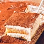 Slice of Tiramisu on spatula