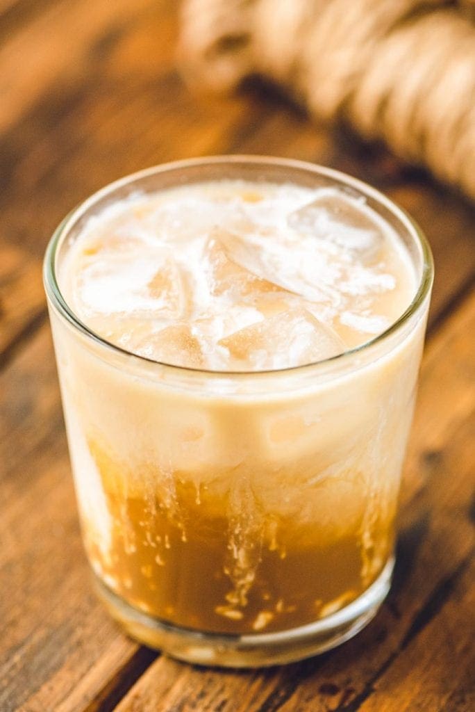 Unmixed White Russian in glass