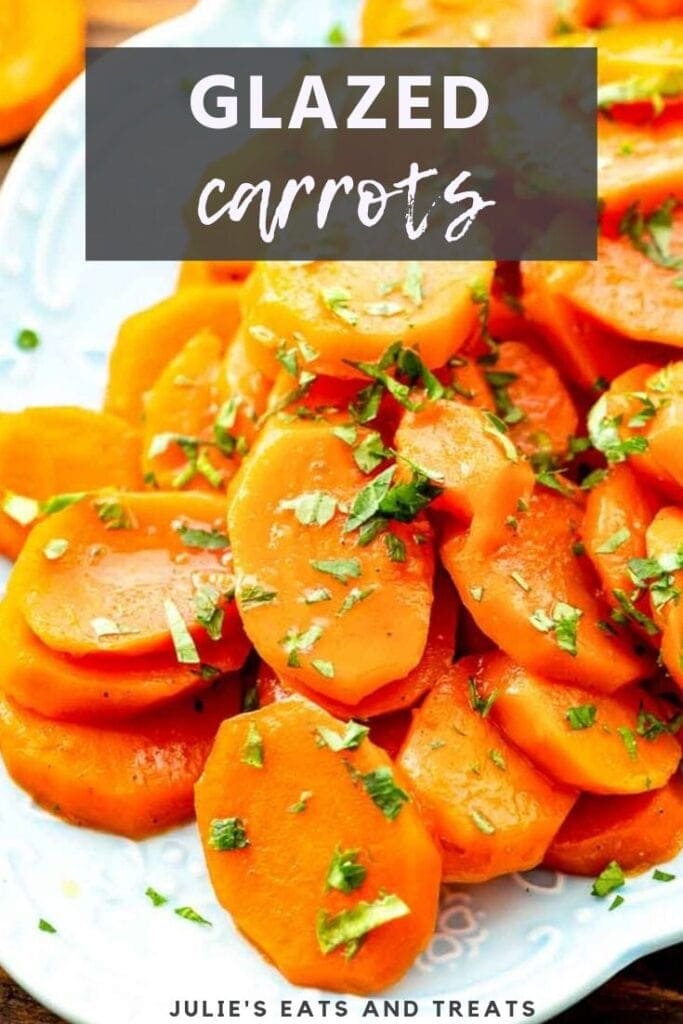 Glazed carrot slices on a serving tray