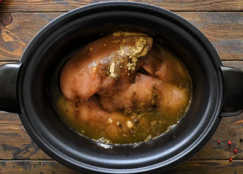 Seasoned Chicken Breasts in Crock Pot