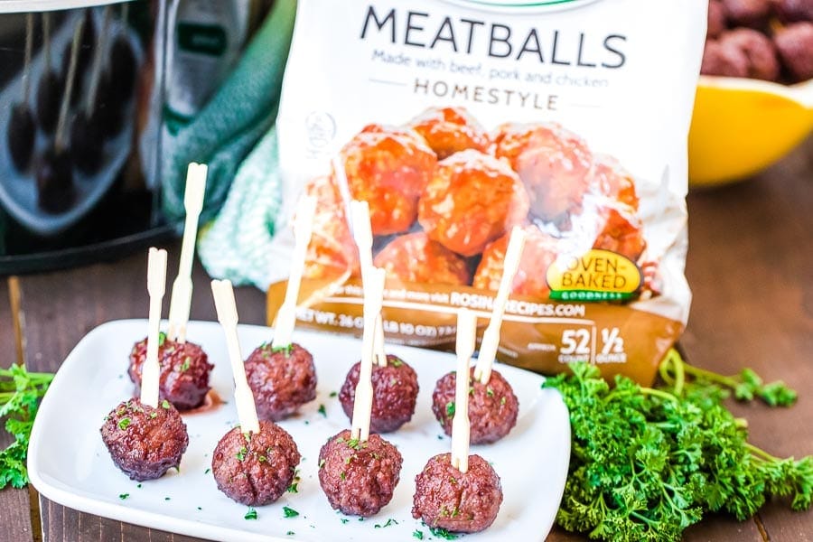 White serving tray with meatballs