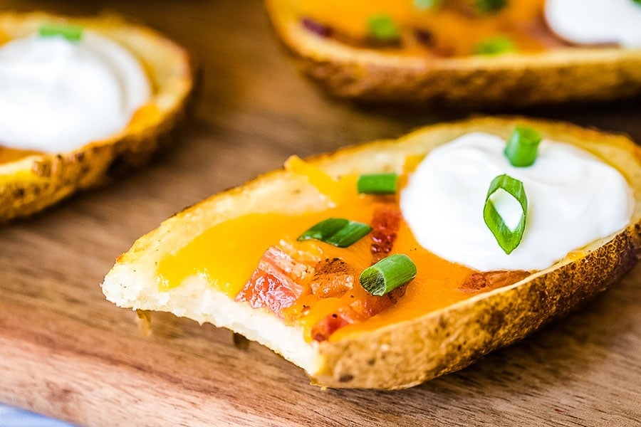 Potato Skin with bite out of it