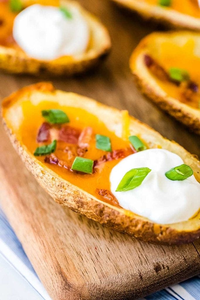 Potato Skin on cutting board