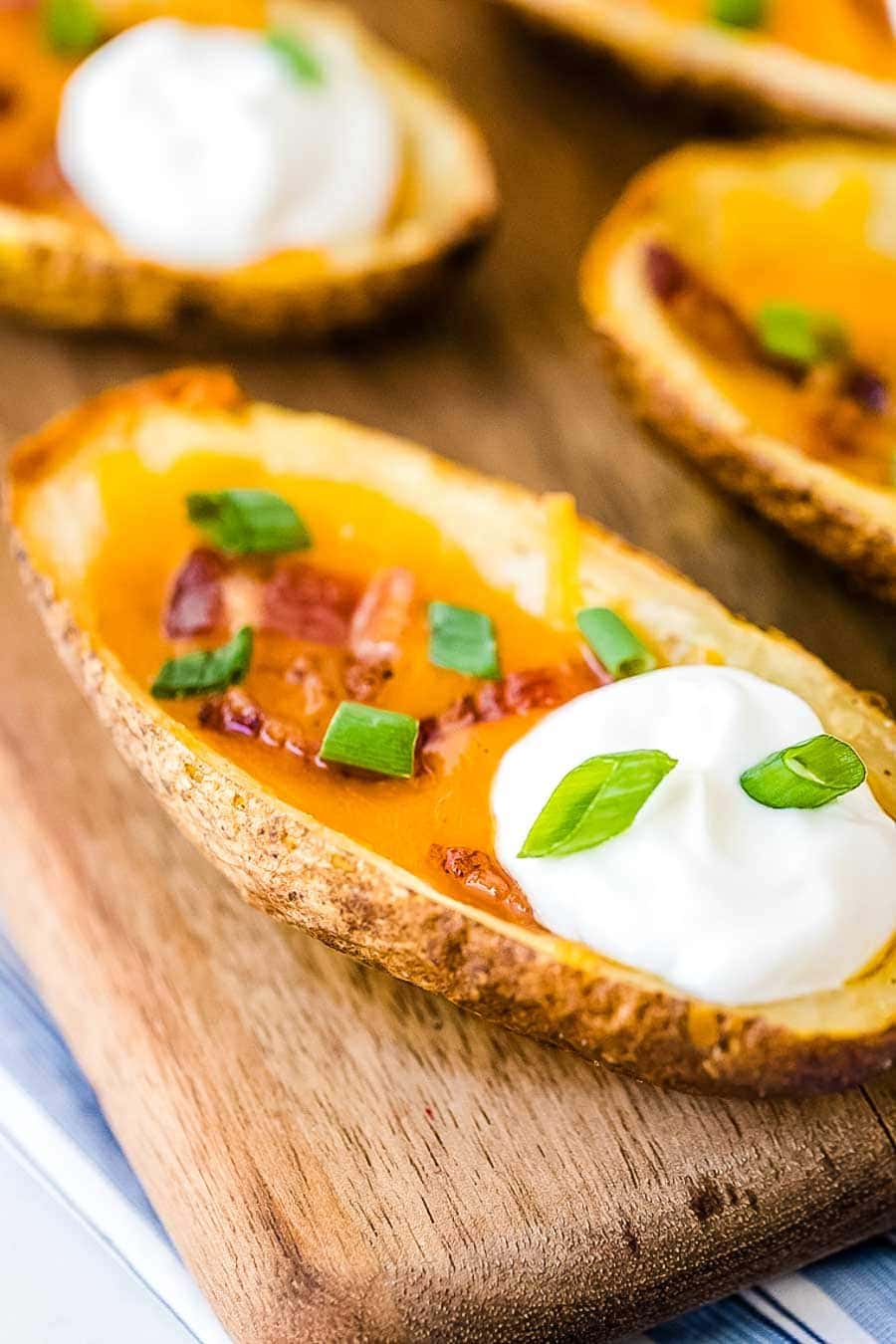 Potato Skin on cutting board