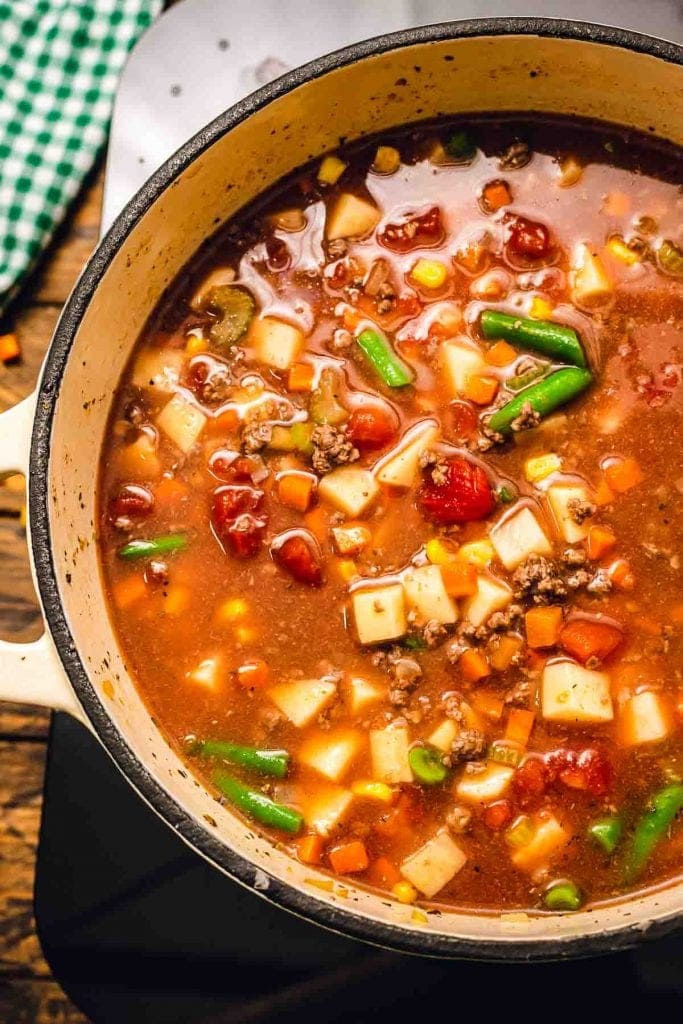 Hamburger Soup in Pot