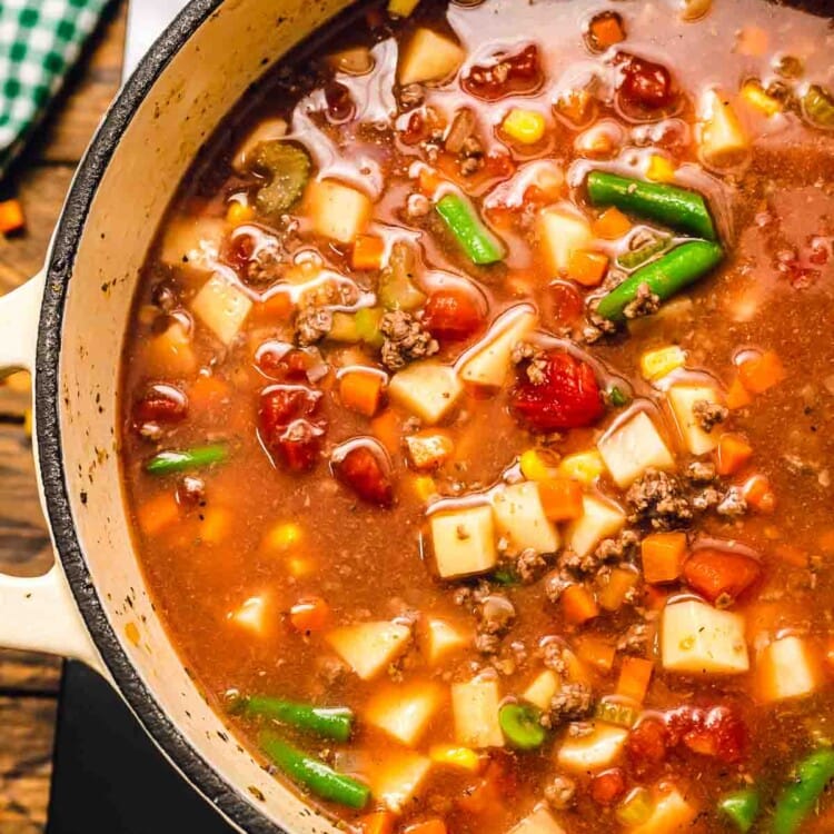 Hamburger Soup in Pot