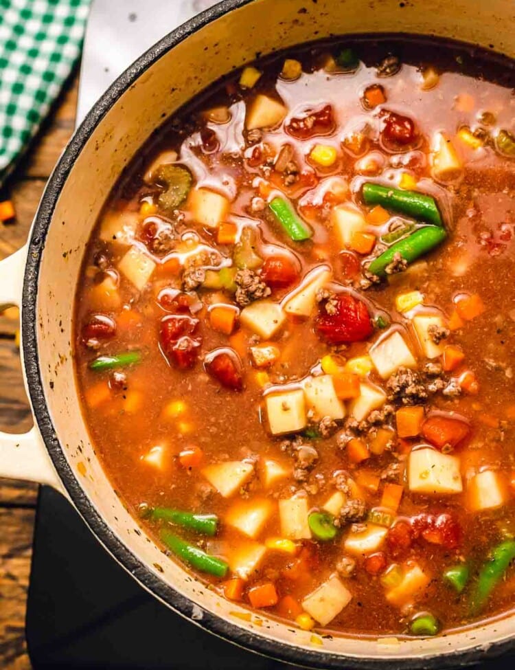 Hamburger Soup in Pot