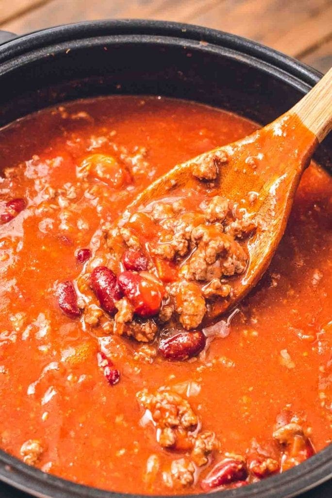 Spoon in chili