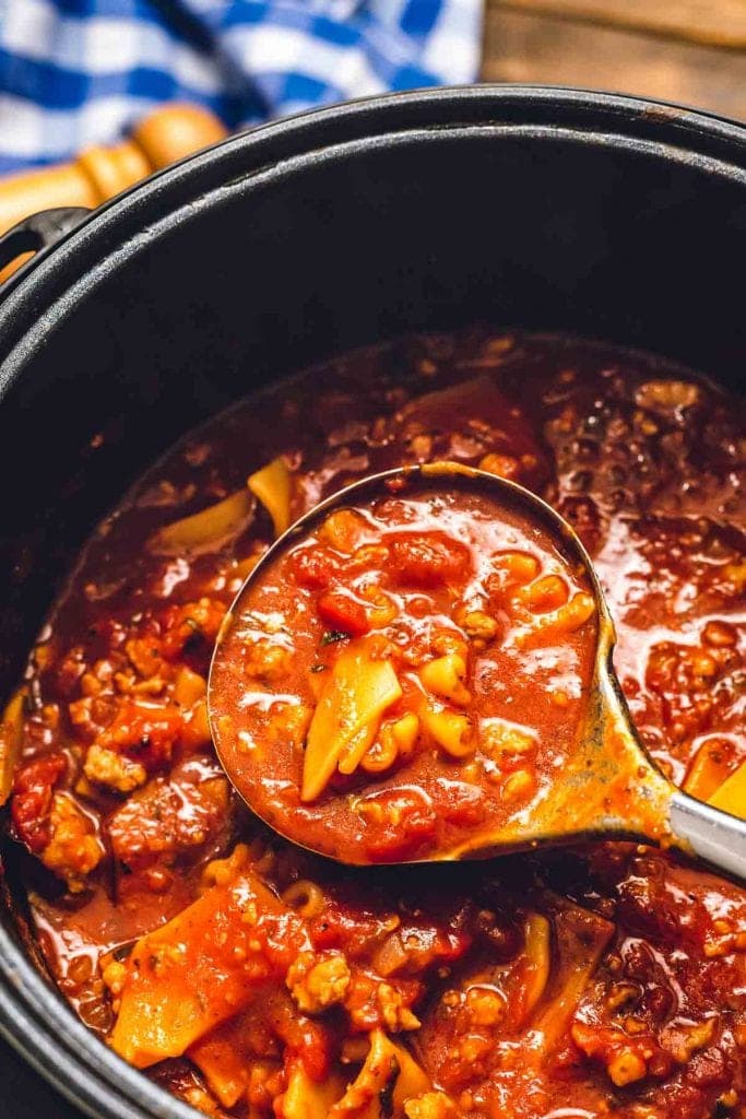 Ladle with soup