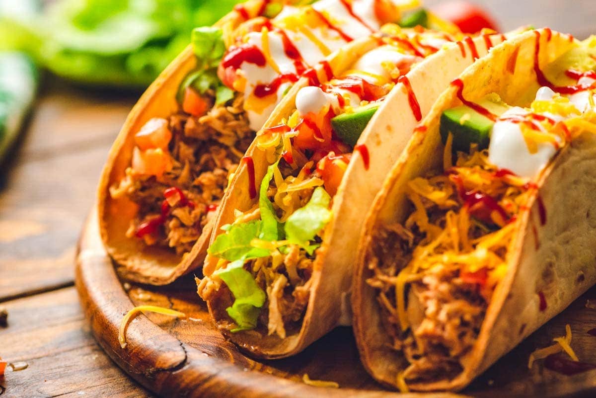 Crock Pot Chicken Tacos on board