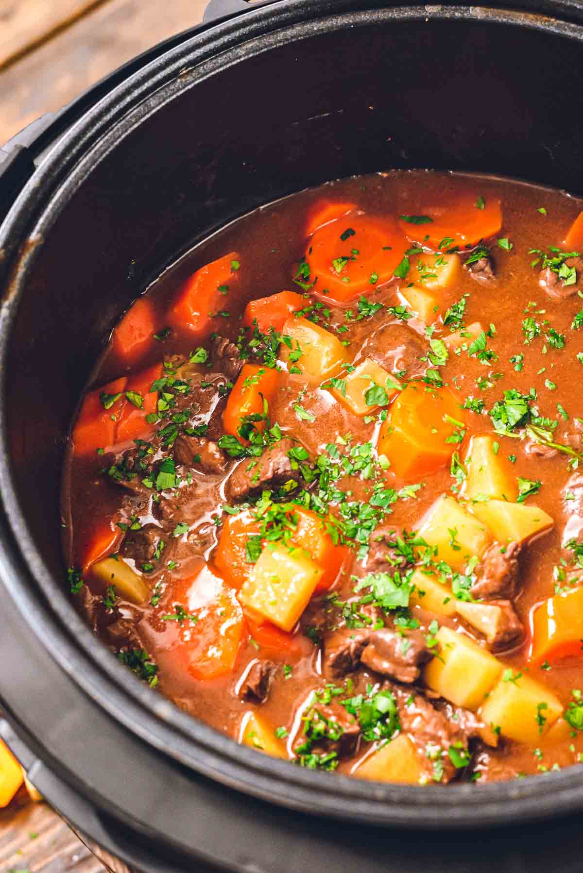 Instant Pot with beef stew
