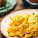 Plate with scrambled eggs