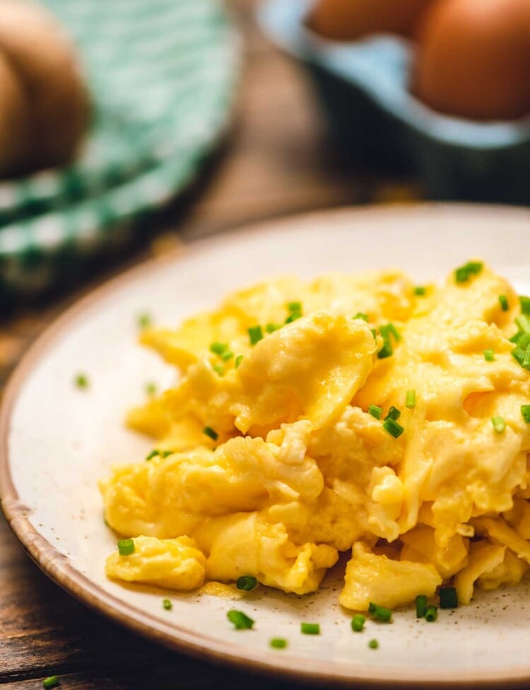 Plate with scrambled eggs