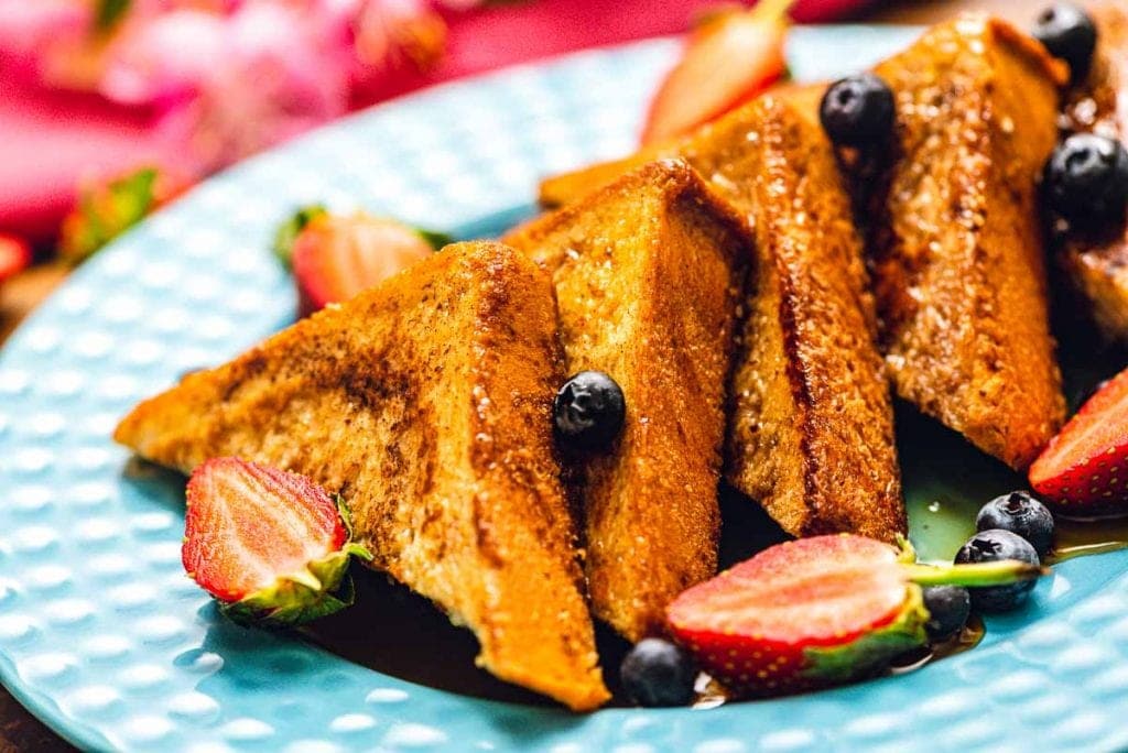 Sliced French Toast on plate