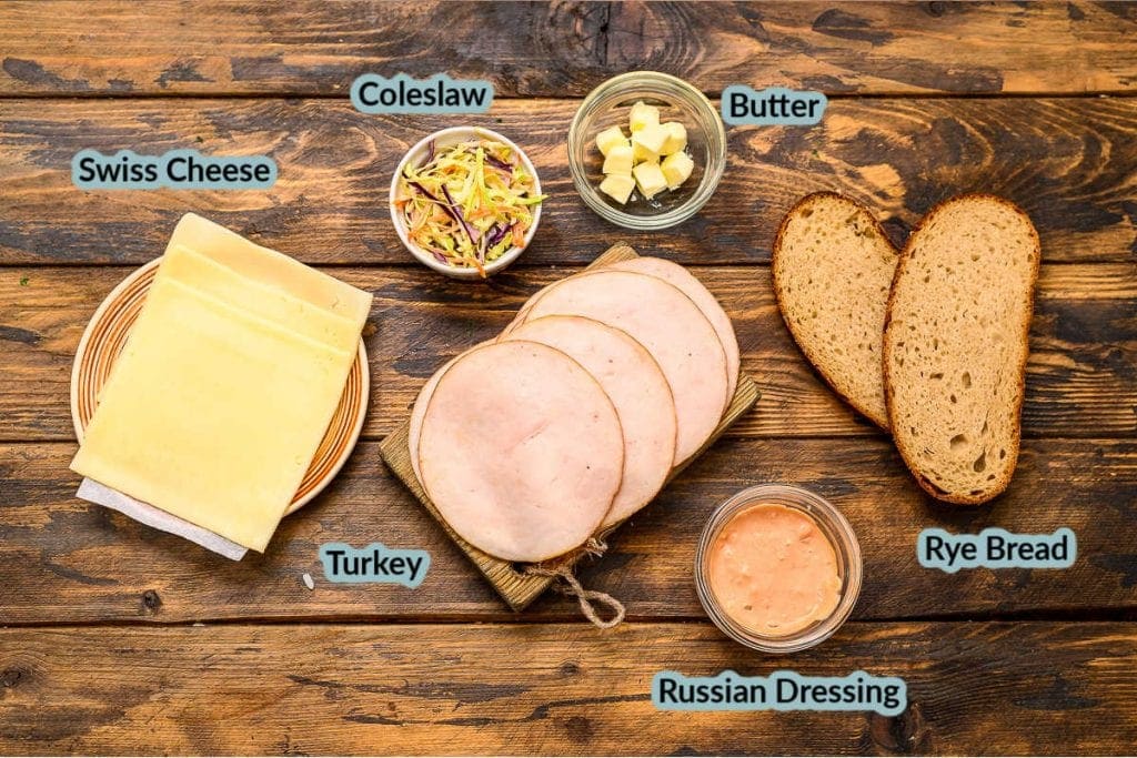 Image showing ingredients in dishes for Rachel Sandwiches