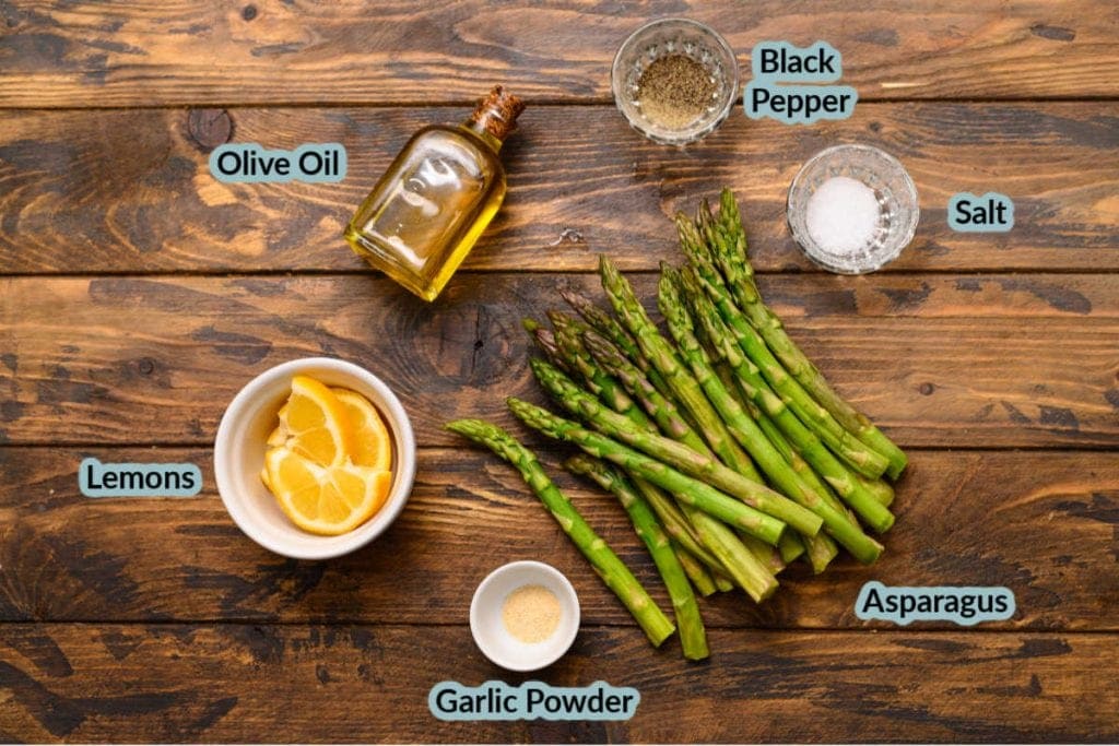 Ingredients to make roasted asparagus