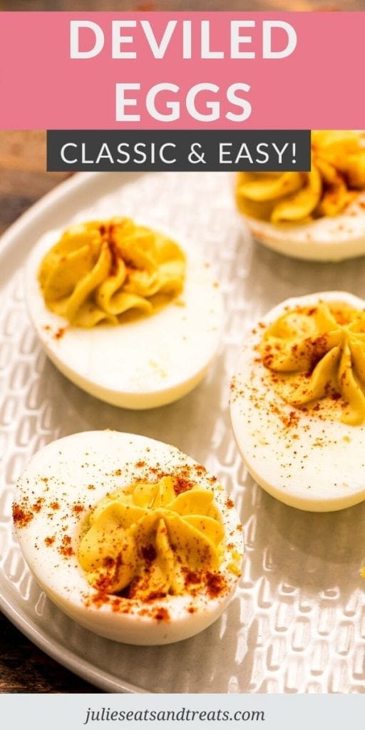 Deviled Eggs on a white plate