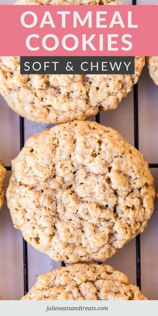 Oatmeal cookies on a cooling rack