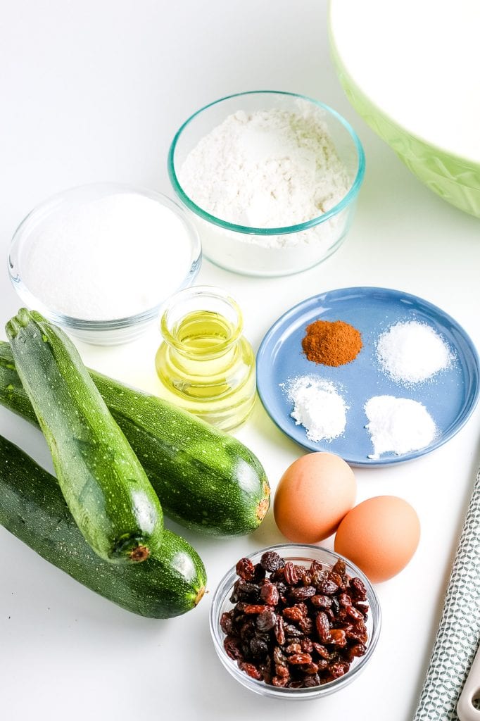 Image of ingredients for Zucchini Muffins