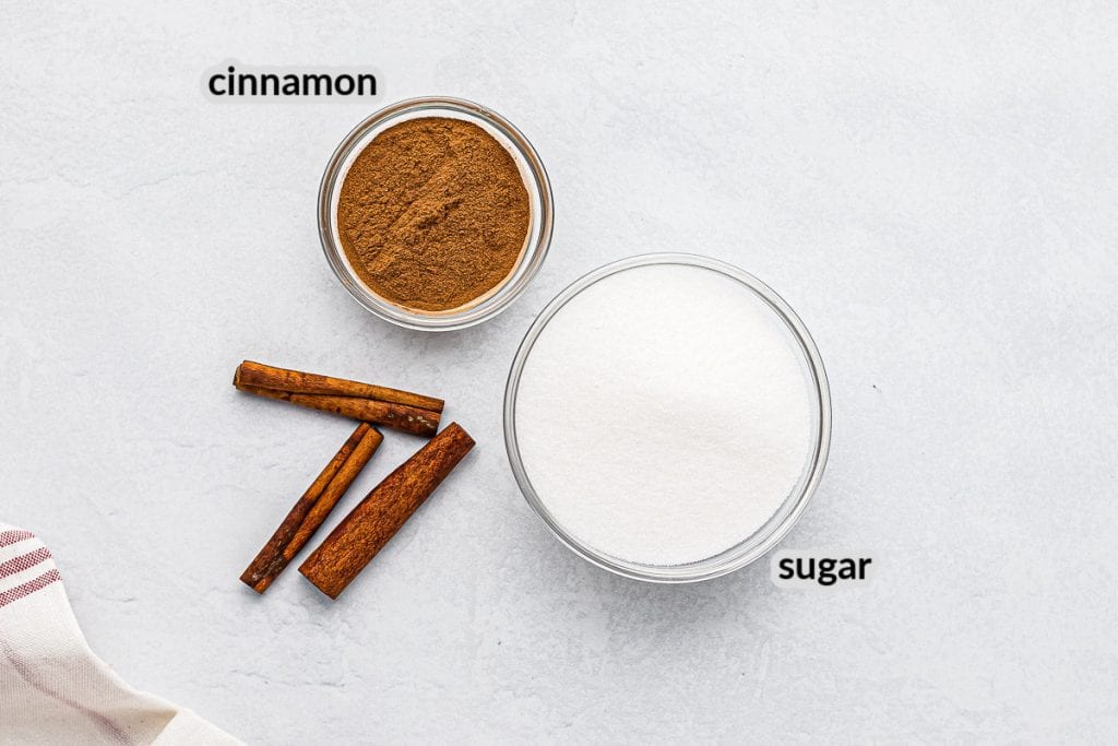 Overhead image of Cinnamon Sugar Ingredients