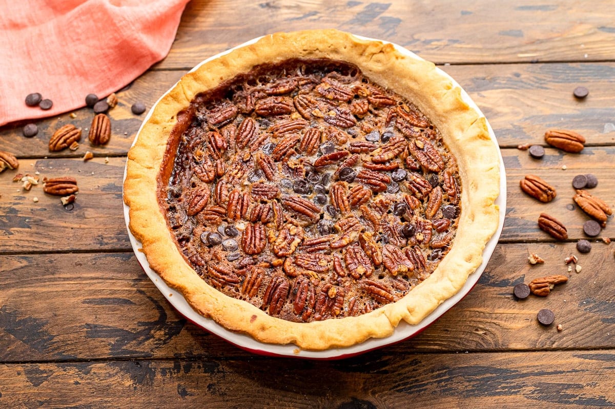 Whole Baked Chocolate Pecan Pie