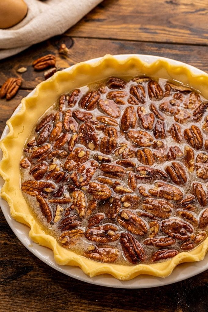 Pecan Pie prepared but before baking